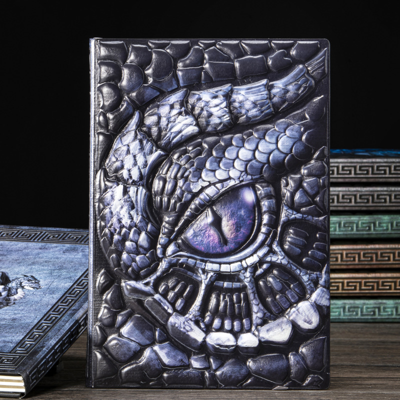 Journal Leather Hardcover - สมุดโน้ต A5 ลายมังกรนูน 3 มิติ สมุดบันทึกปกแข็งหนัง