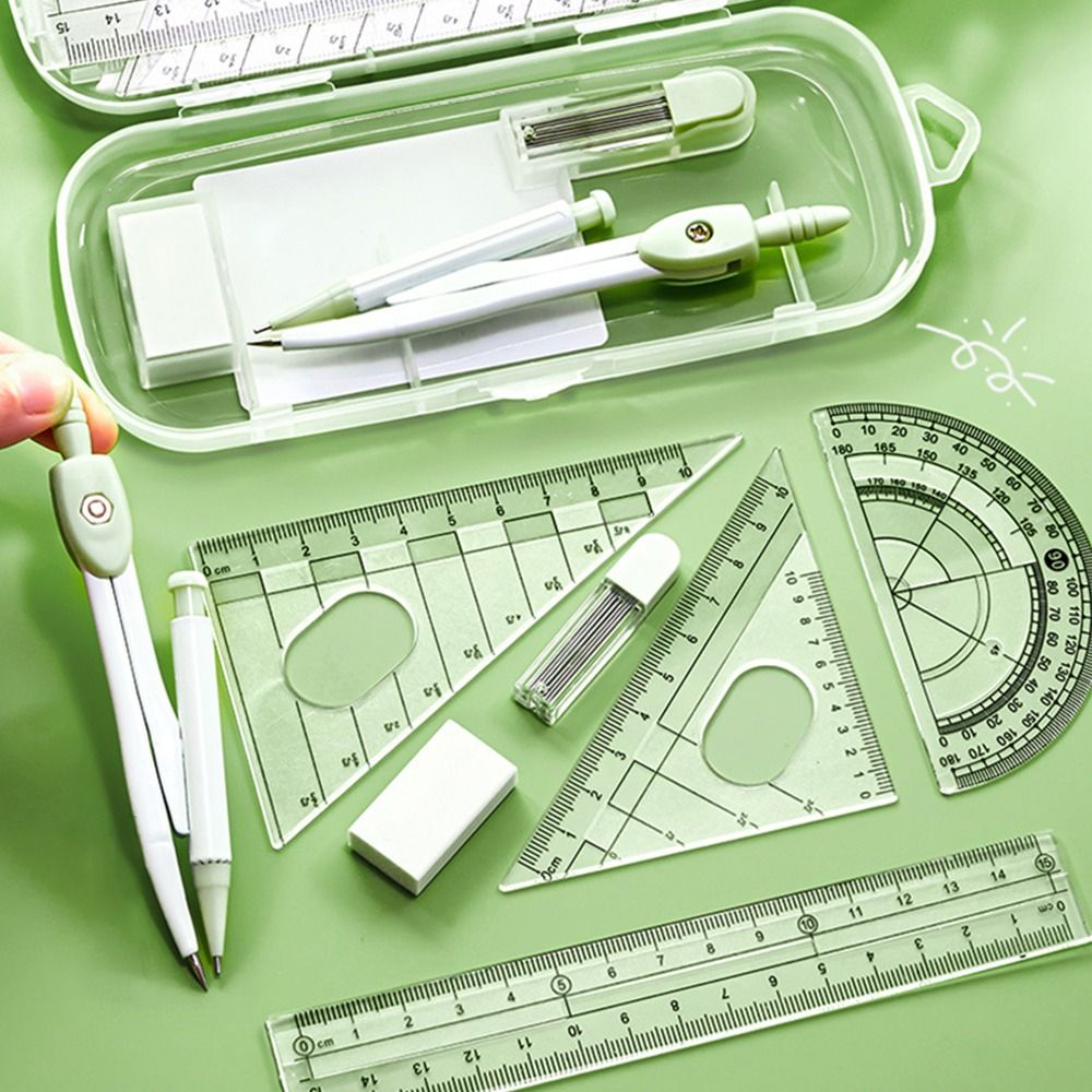 ชุดเครื่องเขียนคุณภาพสูง 8 ชิ้ - Ruler Set Transparent บทวิจารณ์และราคา