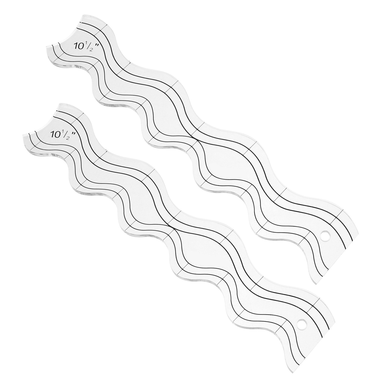 ชุดไม้บรรทัดเย็บผ้าลายคลื่น 2  - Ruler Set Transparent บทวิจารณ์และราคา
